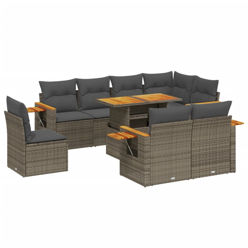 Ensemble de canapé de jardin Vidaxl gris