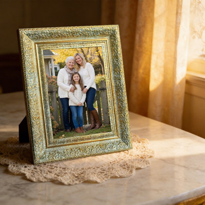Antique Gold 1PC 11" x 14" Wall Mounted Picture Frame with Photo Protector