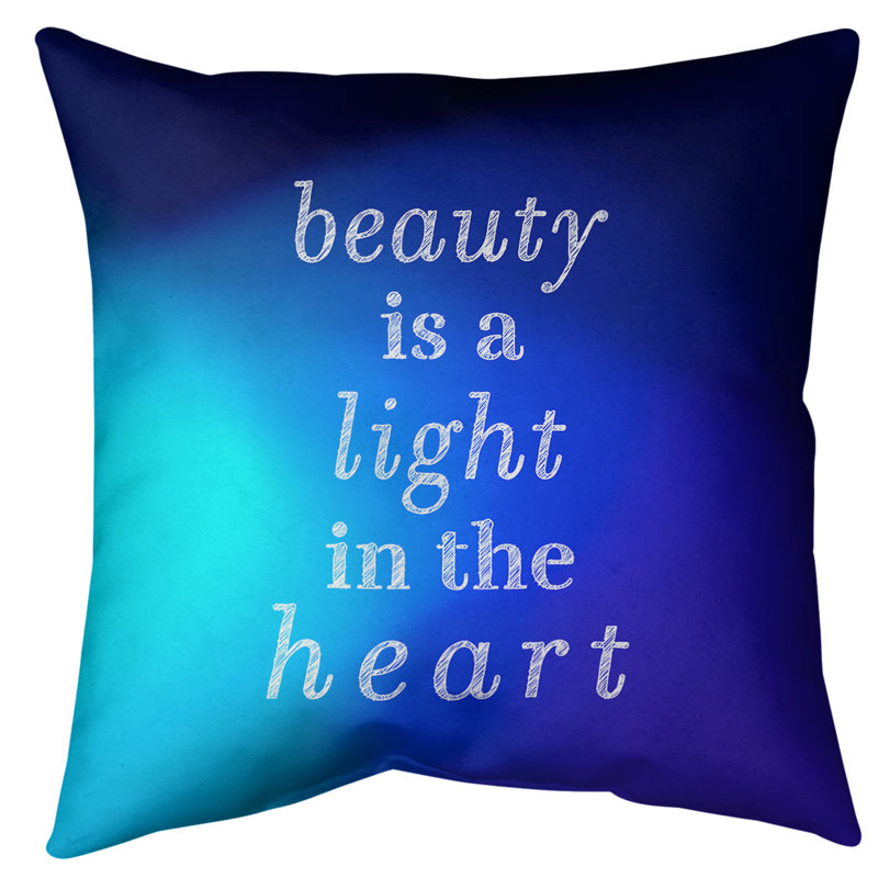 Coussin de sol de beauté inspirant, H 28 po x l 28 po, Lueur bleue