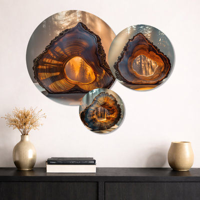 Ensemble de décoration murale en métal 3 pièces Amber