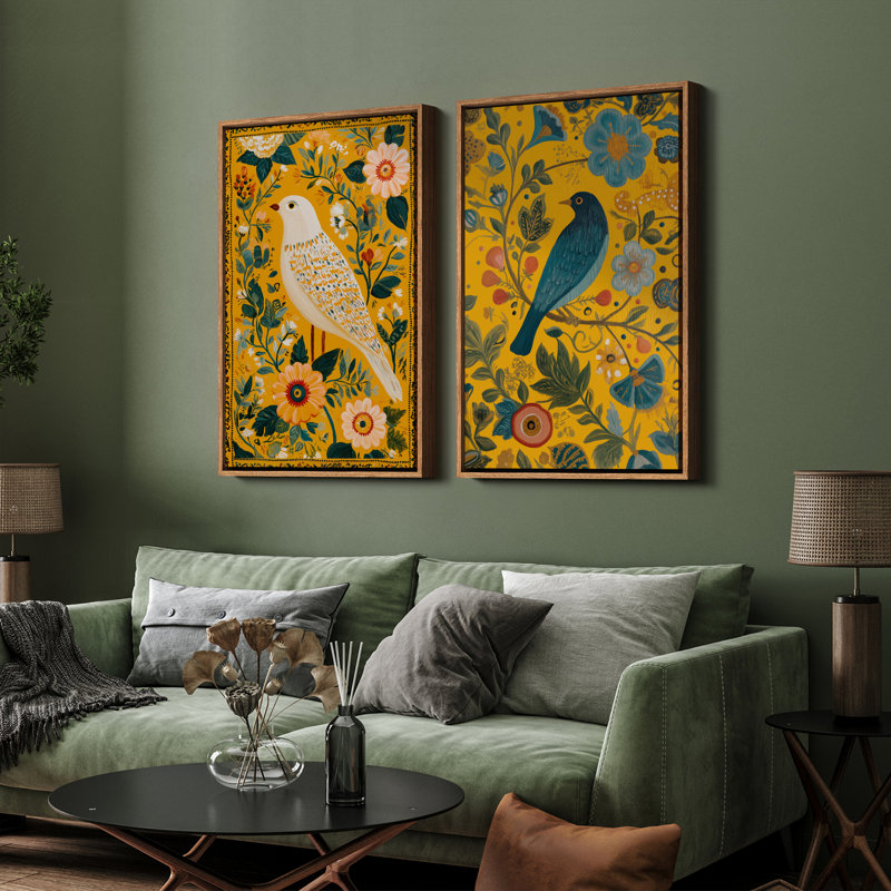 Art mural encadré, rétro, antique, classique pour chambre à coucher - 24 po x 36 po x 2 panneaux, Naturel, H 36 po x l 24 po