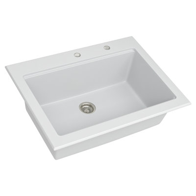 Évier de cuisine en quartz - Évier de cuisine encastré en granite blanc