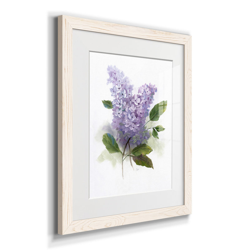 Lilas romantique II - Reproduction d'art sur papier encadré, H 24 po x l 18 po x P 1,5 po, Blanc