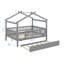 Lit double en bois avec thème de maison, lit gigogne escamotable, toit et barrière de sécurité-1204558027