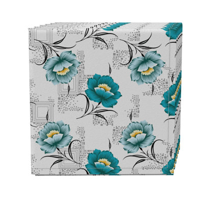 Cotton Twill Floral Square Napkin