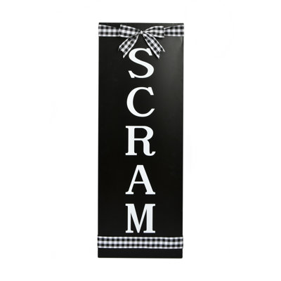 30" Halloween "Scram" Metal Porch Sign