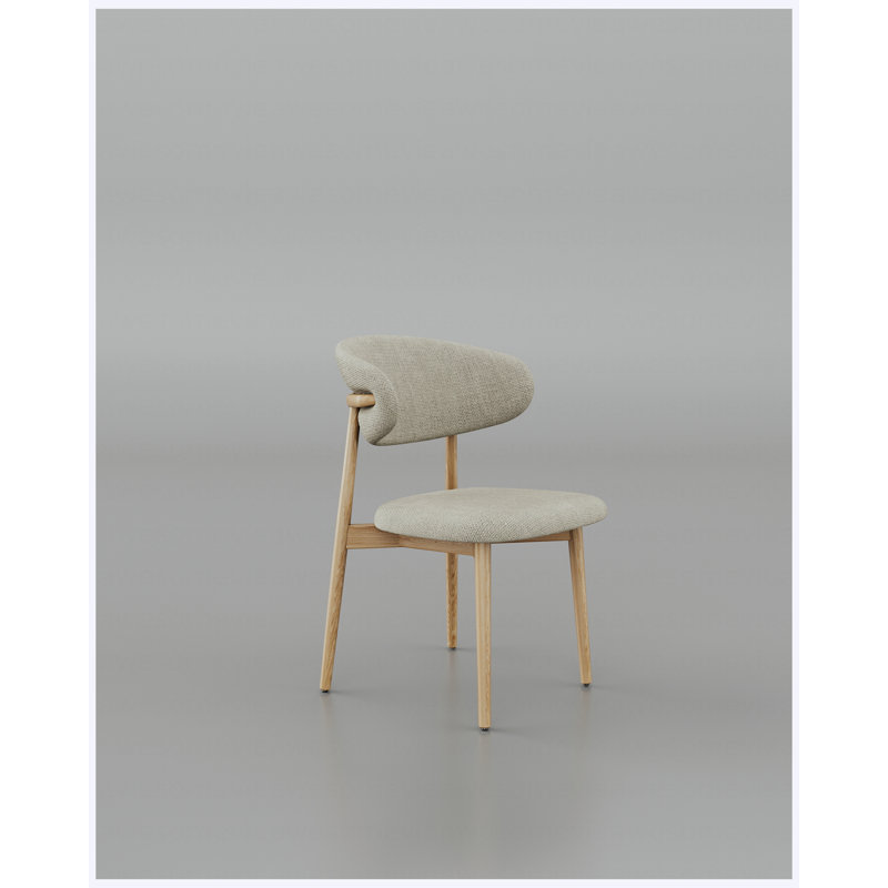 Modern Ash Wood Dining Chairs, Oak Finish