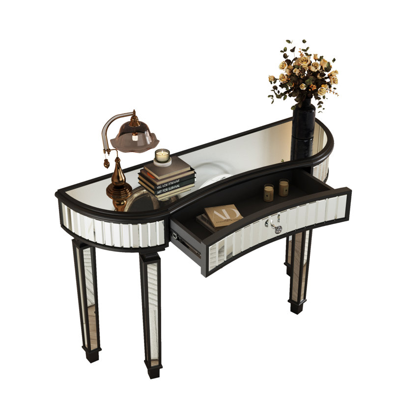 Console à miroir 47 po Voss, Noir