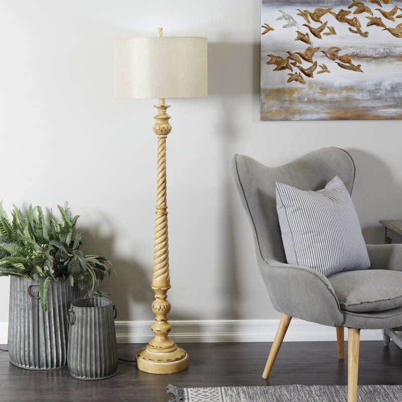 Lampe sur pied traditionnelle en polystone Farmhouse