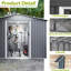 Remise extérieure en acier galvanisé de 8 pi x 6 pi avec portes verrouillables - pour tous les temps dans le jardin, le patio, la cour, la pelouse, l'utilisation d'impact gris pour la circulation de l'air