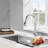 Topcraft Stainless Steel Single Handle Pull-Down Sprayer Kitchen Sink Faucet with 360° Swivel Spout-89404833