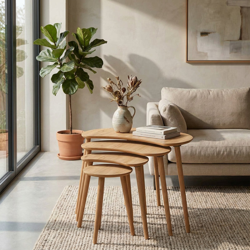 Tables gigognes Everly, Oak