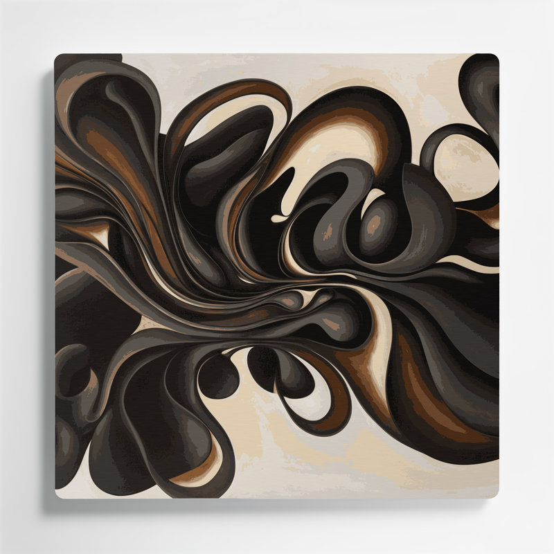 «Biomorphic Abstraction 20», art mural en métal brun, H 12 po x l 12 po