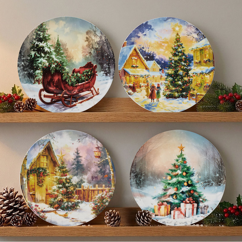 Assiettes de Noël vintage Mikasa, ensemble de 4,23 cm