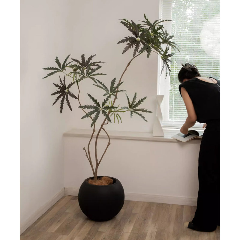 Simulation de bois de paon Wabi-Sabi, Noir, H 82,68 po x l 10,04 po x P 10,04 po