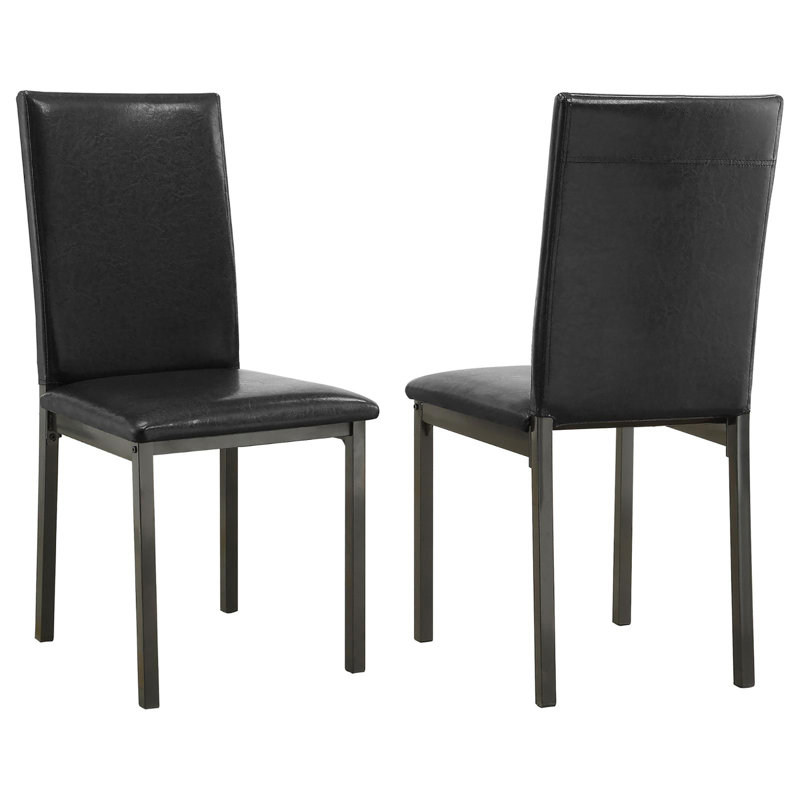 Chaise d'appoint rembourrée noire et grise (ensemble de 2)