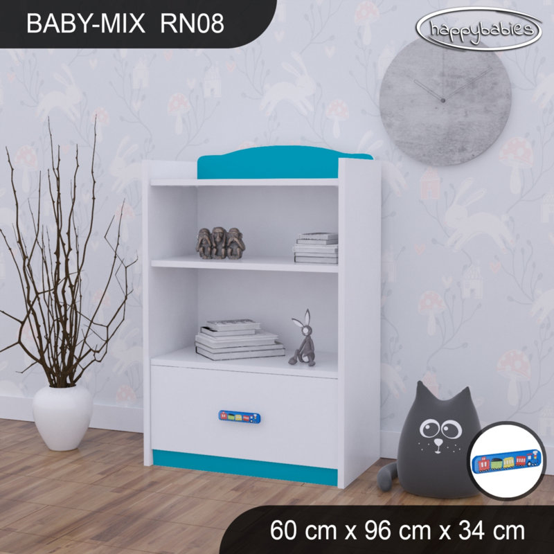 96cm H Kids Cube, White/Blue/Blue, 96cm H x 60cm W x 34cm D