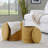 Ottoman Set In Yellow Fabric