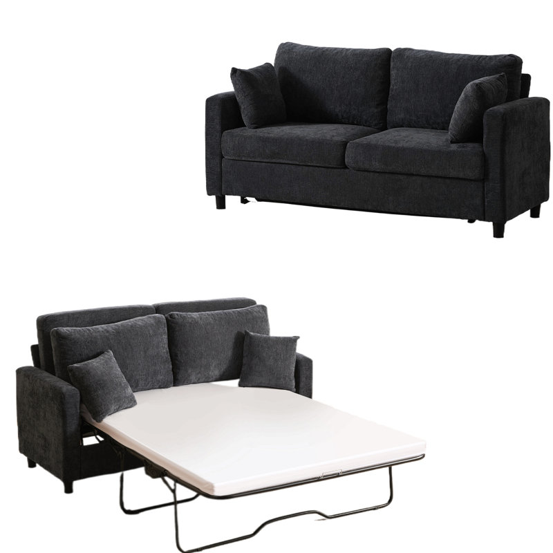 Sleeper Sofa Bed, Pull Out Couch With Mattress, 81.5'' 3 Seater Upholstery Sectional Couches, Modern Linen Convertible Sofa, Living Room Furniture For Small Spaces, Apartment, Studio
