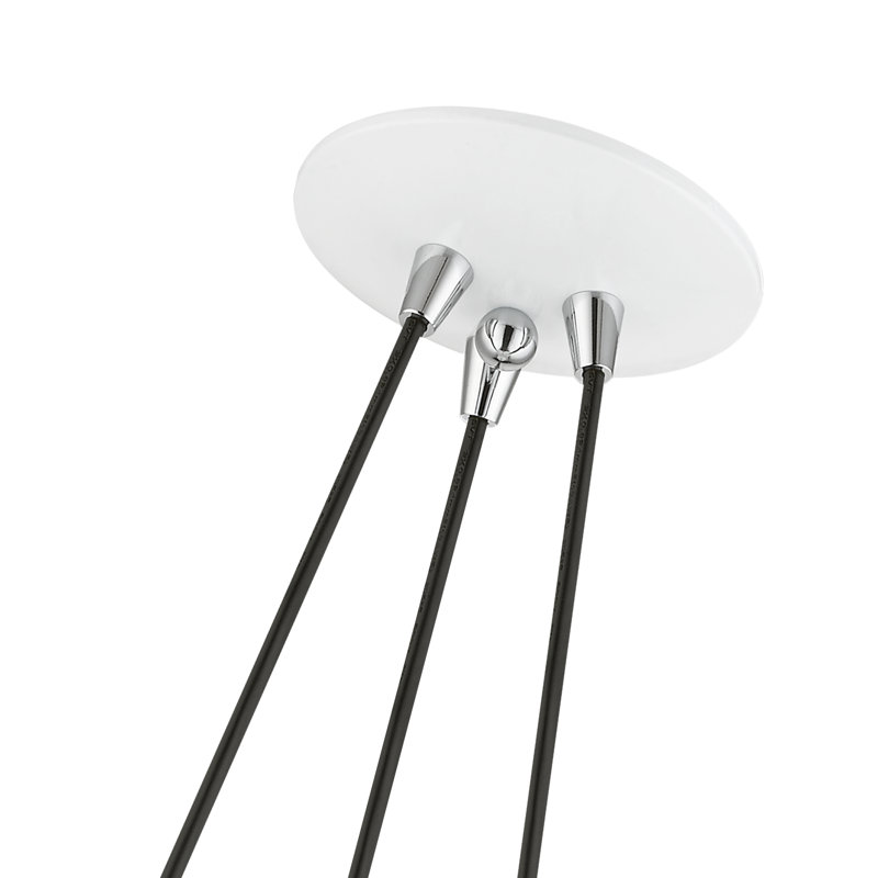 Luminaire suspendu grappe blanc brillant 3 lumières, Blanc brillant