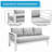 4-Piece Modern Aluminum Sectional Patio Conversation Set,  7-Seat Outdoor Sofa With Thick Cushions & White Frame And Coffee Table