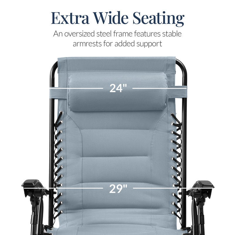 Fauteuil surdimensionné rembourré zéro gravité, Breeze Blue