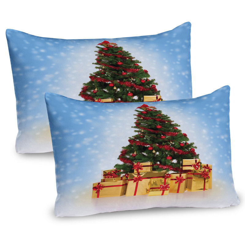 Christmas Fir Tree Microfiber Pillow Sham Set of 2, 26"
