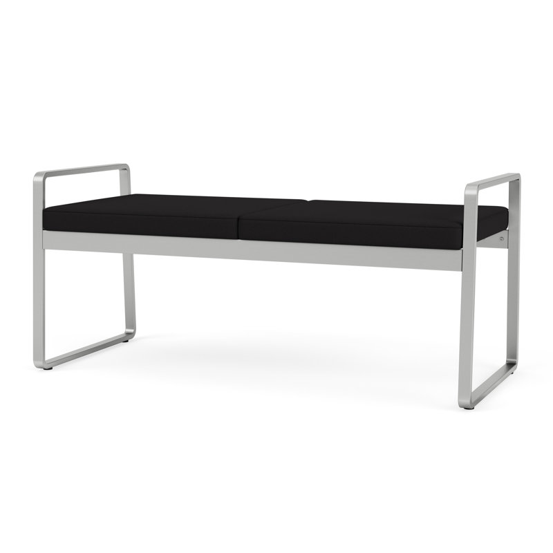 Banc en métal Gansett, Argent, Noir Visite Libre - tissu uni