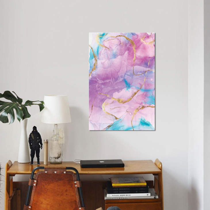 Or surligné doré, reproduction sur toile, H 12 po x l 8 po x P 0,75 po, Toile tendue, Pas de tapis