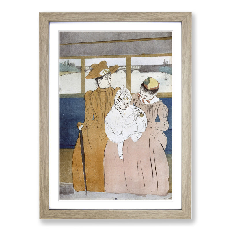 On the River by Mary Cassatt - Picture Frame Painting, Oak Framed, 36cm H x 27cm W x 2cm D