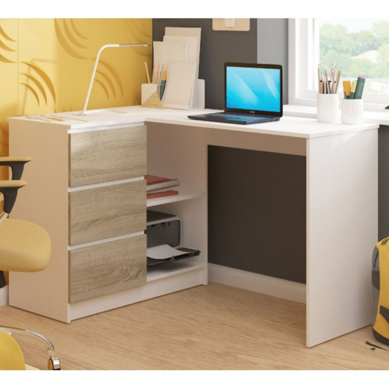 Theroux L-Shape Desk, Left, Red