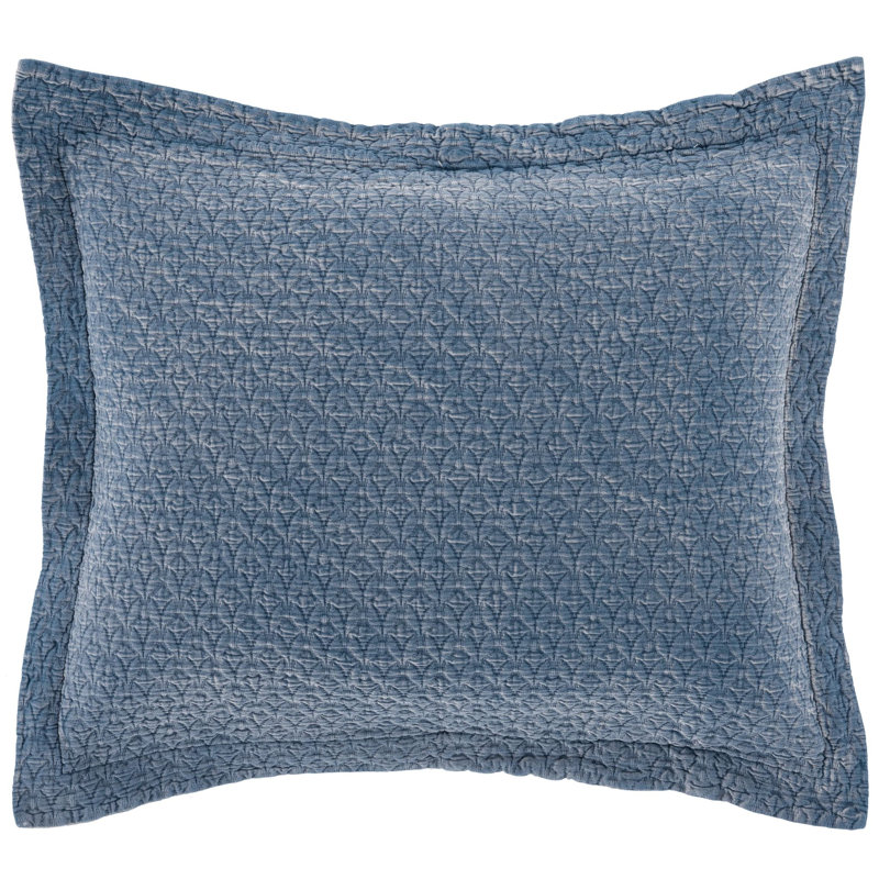 Hawley Matelasse Sham, Indigo, Dutch Euro