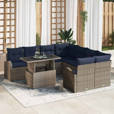 Ensemble de canapé de jardin avec rangement 9 pièces vidaXL