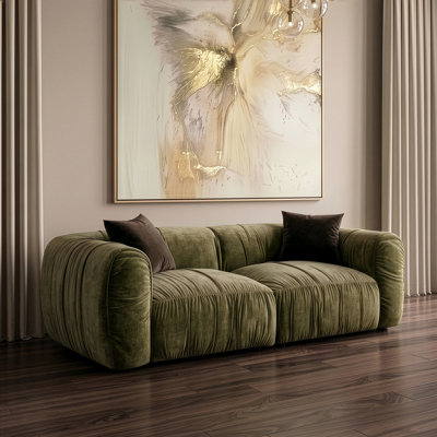 Causeuse en tissu vert olive Siegal - Modern Olive