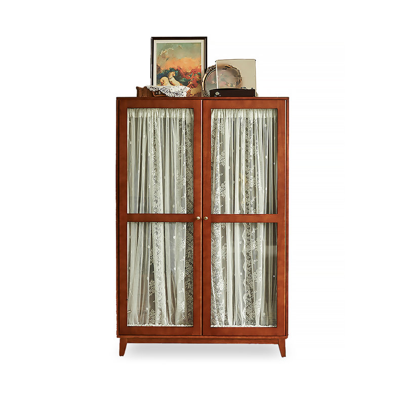 French-Style Retro Solid Wood Wardrobe