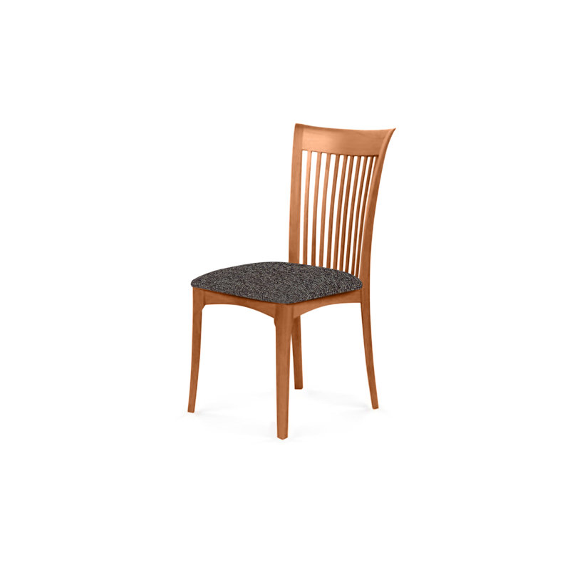 Sarah 19.25'' H Upholstered Side Chair, Saddle Cherry, Slate (M10245) Fabric