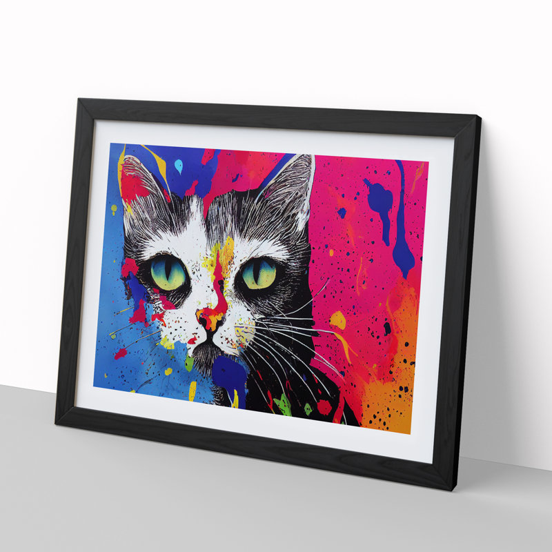 Cat Splashed Vol.6 Abstract - Framed Print, Black, 46cm H x 64cm W x 2cm D
