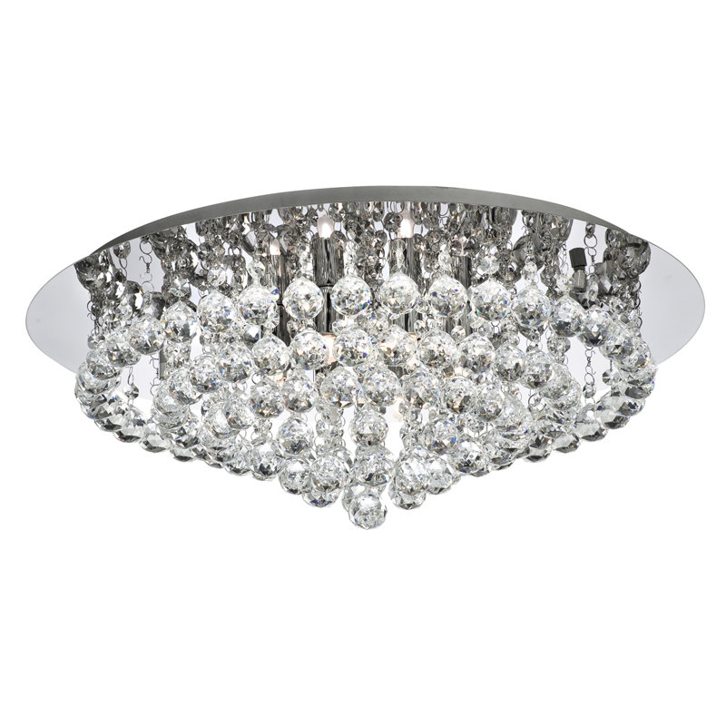 Kessler Glass Flush Mount, Chrome