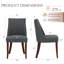 Chaise de salle à manger rembourrée de 19 po de hauteur Parsons, pieds en bois massif, chaises d'appoint en tissu à haut dossier, assemblage facile-1166200095