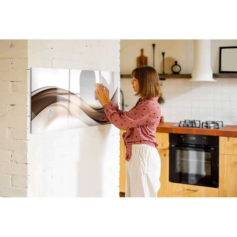 Magnetic Memo Board Whiteboard - 120 x 60 cm - With Marker and Magnets - Abstraction line
