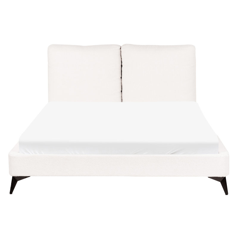 MELLE Upholstered Bed, European Double (140 x 200 cm), Off-white