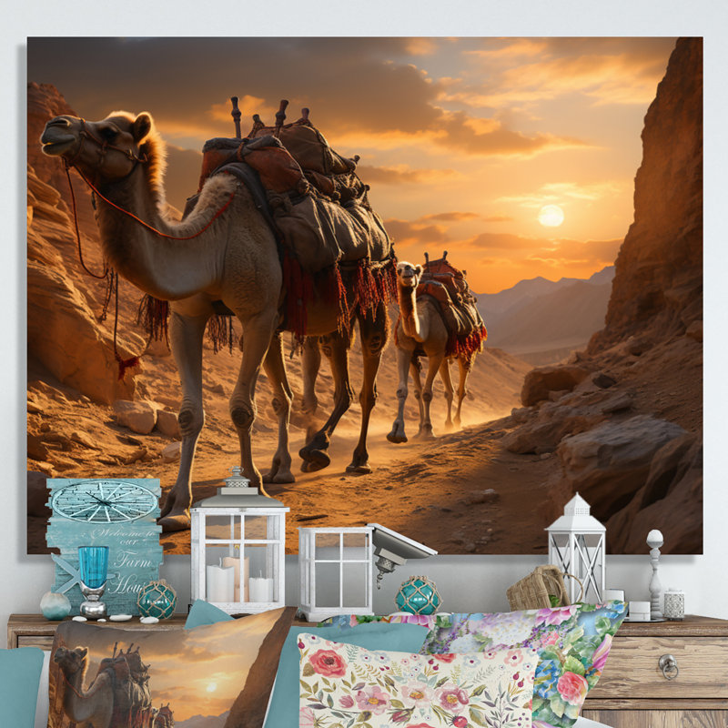 Asian Art Silk Road VI, reproduction d'art sur toile, H 12 po x l 20 po x P 1 po, Toile tendue