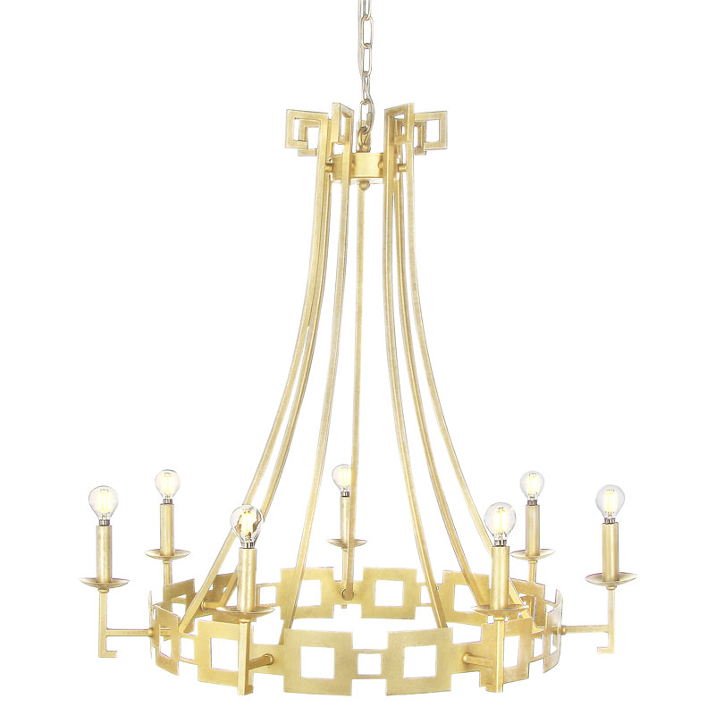 Palm Beach 7 - Light Candle Style Wagon Wheel Chandelier