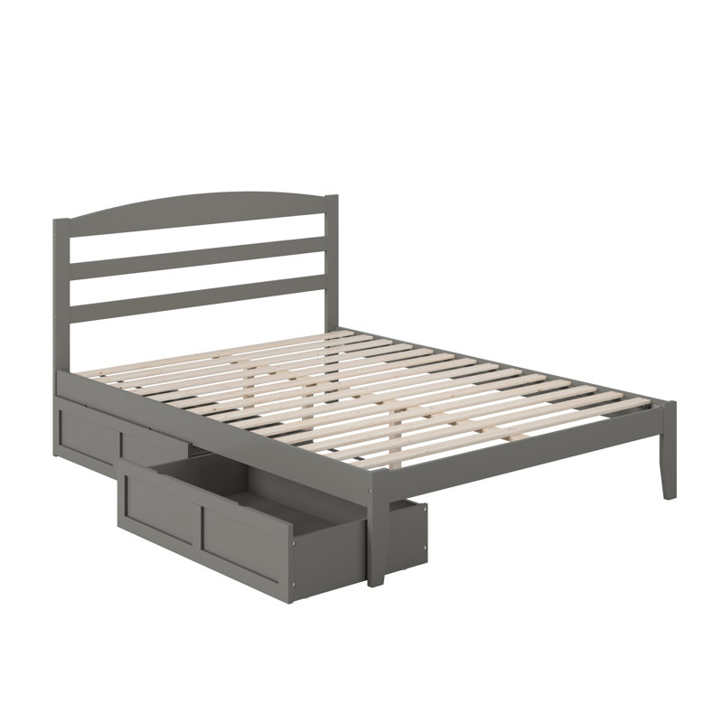 Elliana Solid Wood Platform Bed with Storage Drawers & Built-in Charging Station, Queen, Espresso