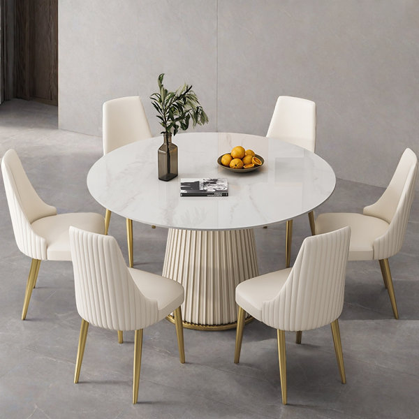 GINATOL 7 - Piece Pedestal Dining Set | Wayfair