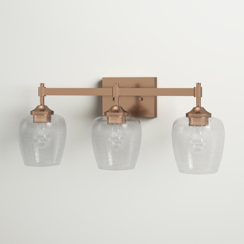 Éclairage pour salle de bain 3 lumières Pardeesville, Laiton satiné