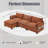 L Shaped Modular Sectional Sofa with Movable Ottoman and side pocket-794422959