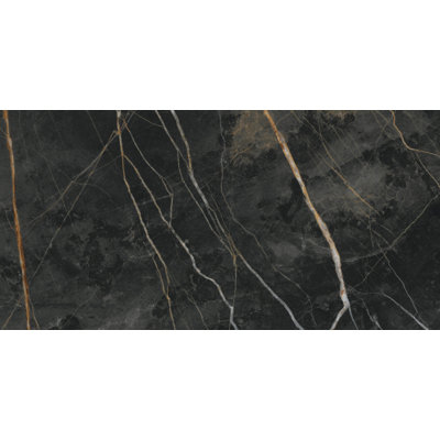 High Gloss Polish Black and Gold Porcelain Tile