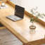 Bureau rectangulaire brun en bois massif-108840244-108840245