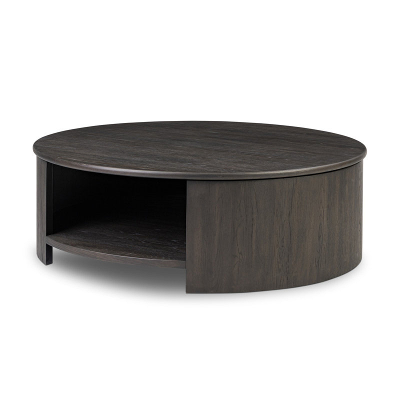 Lovella Solid Wood Single Coffee Table, Smoked Black